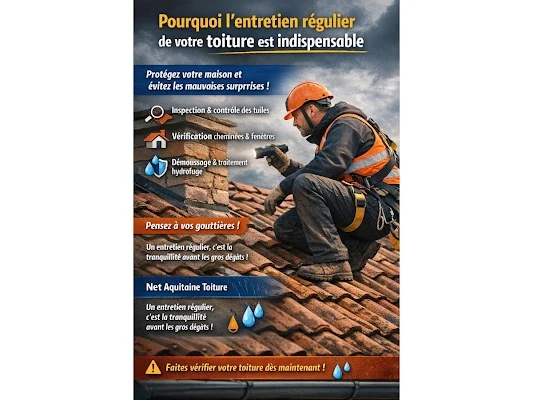 Couvreur Zingueur NET AQUITAINE - Rénovation toiture - Urgence réparation Fuite - Charpentier Virsac 33